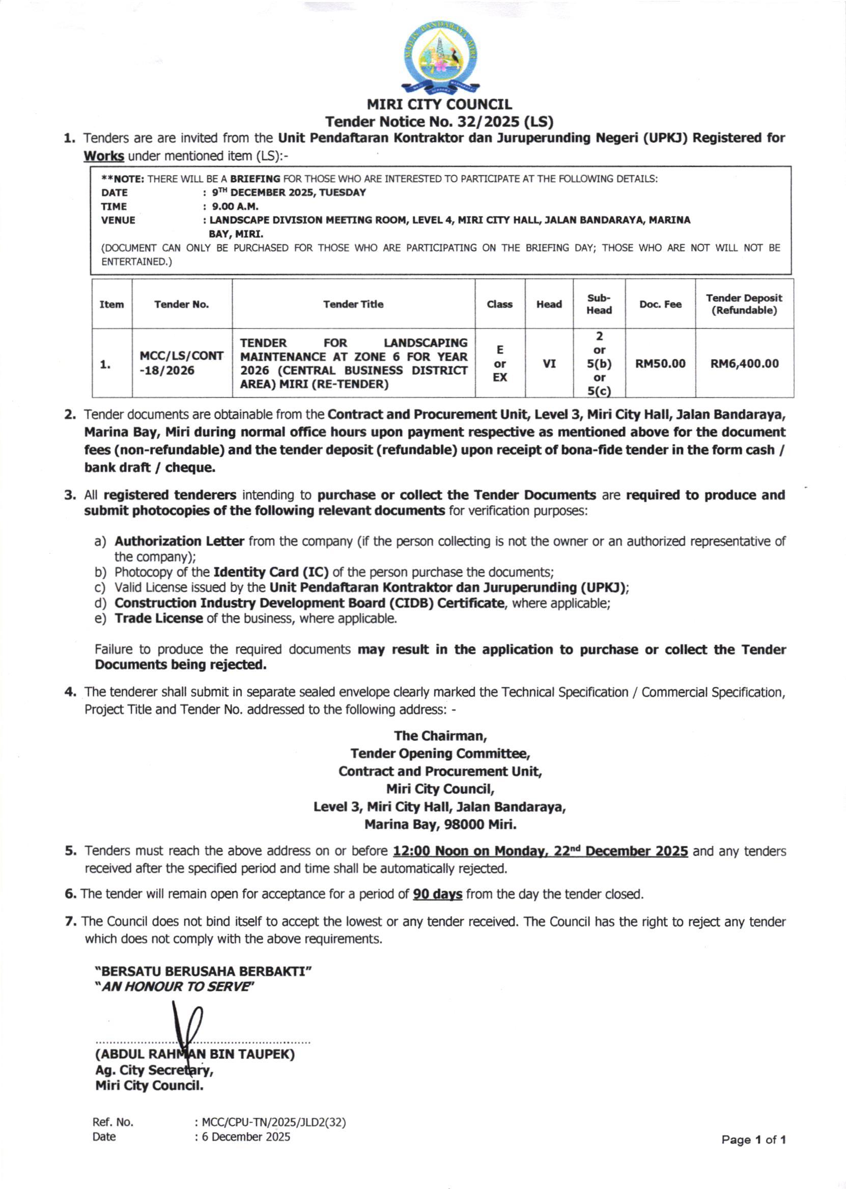Tender Notice
